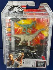 MATTEL JURASSIC WORLD 3PC MINI ACTION DINOS SEALED IN PACKAGE